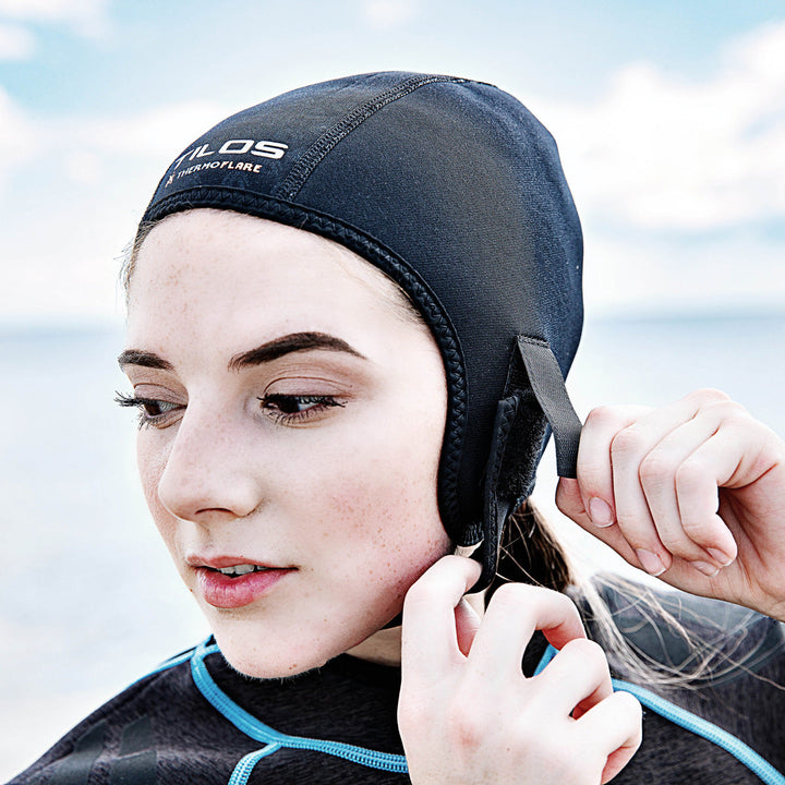 1mm Thermoflare Chin Strap Beanie for Cold Water