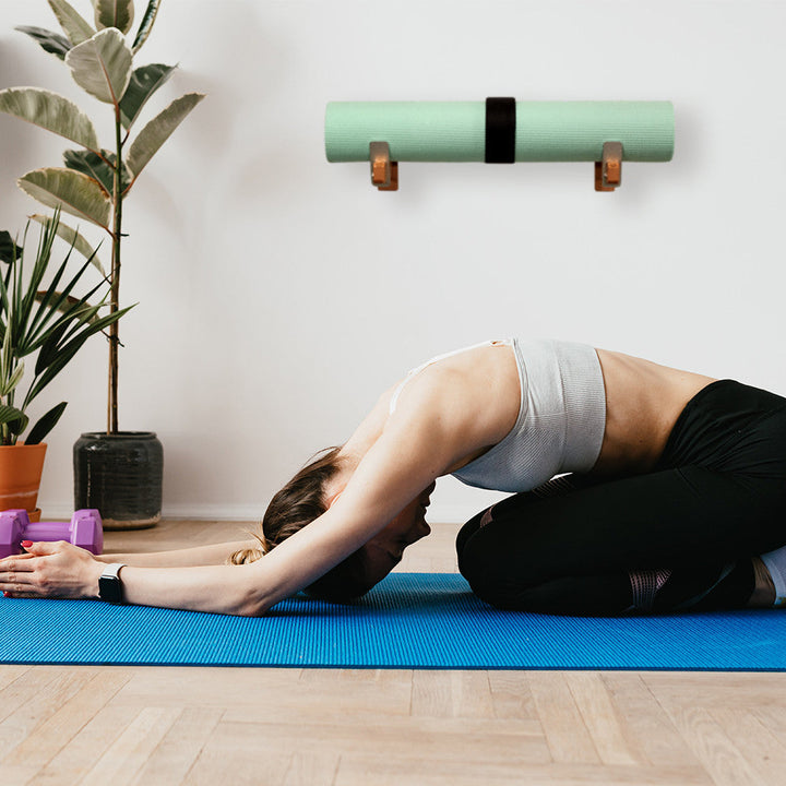 Solid Oak Yoga Mat Rack | oak yoga mat rack