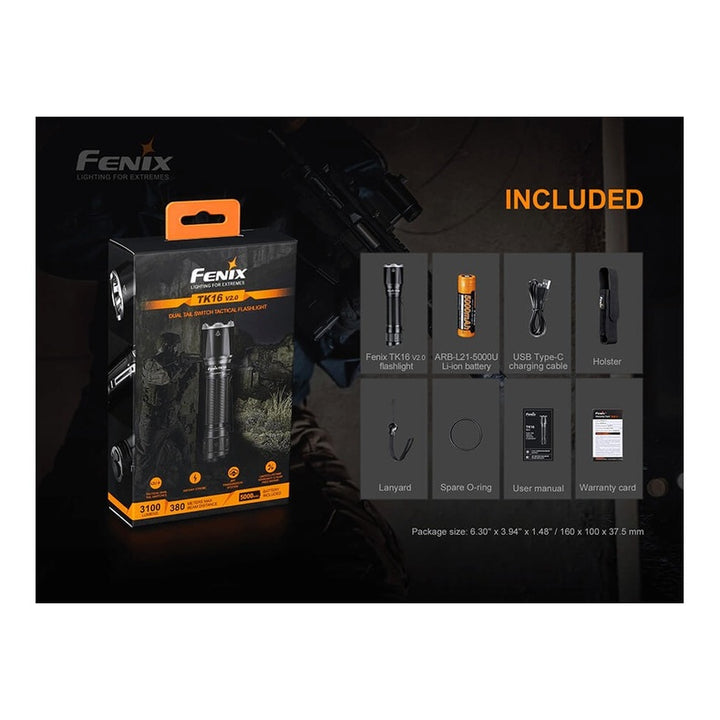 Fenix TK16 V2.0 Tactical Flashlight - 3100 Lumens