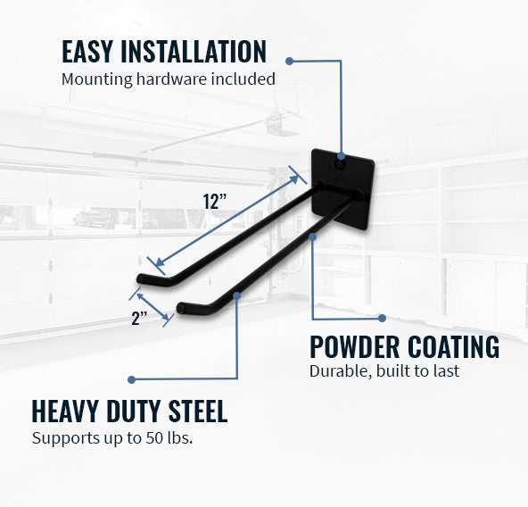 Tool Max Wall Hook | Heavy-Duty Garage Tool Hook