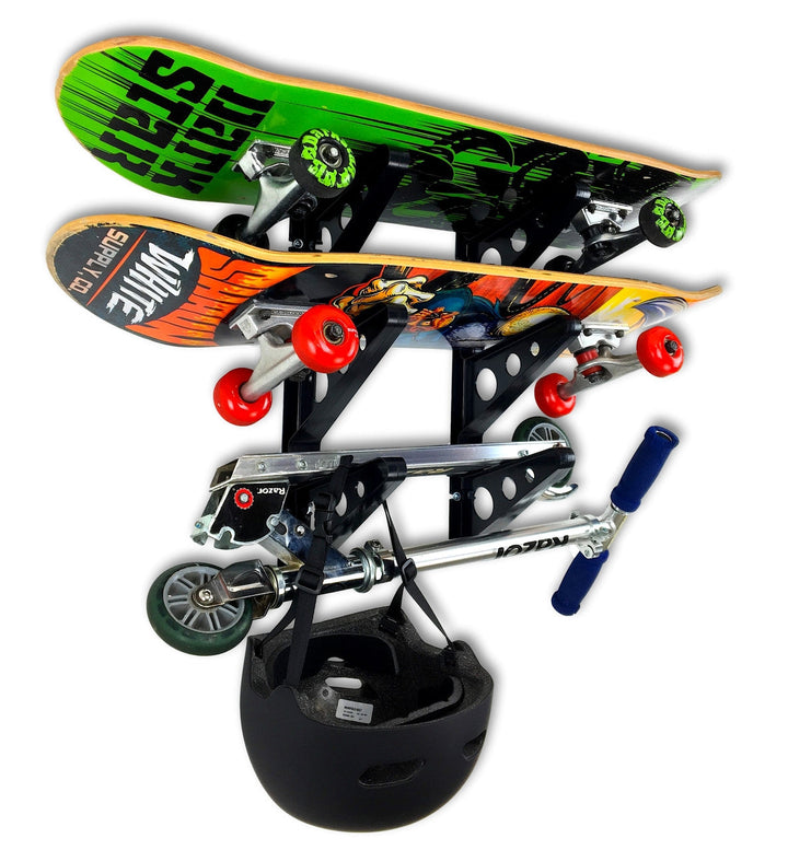 Skateboard Storage Rack for Organizing Boards and Gear