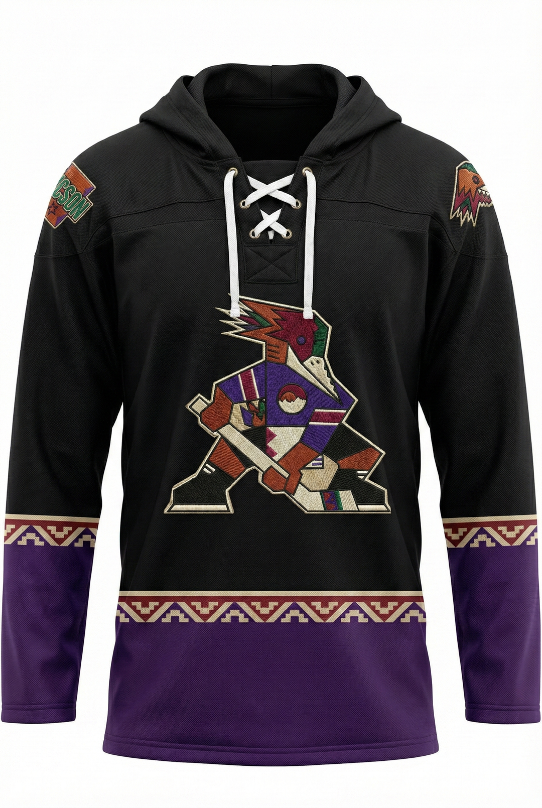 Tucson Roadrunners Hockey Lace Hoodie - Kachina Design
