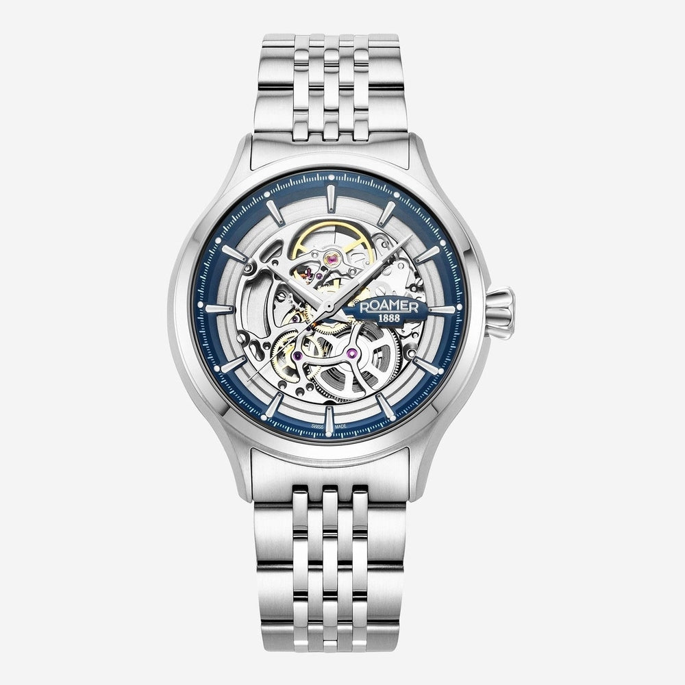Roamer Competence Skeleton IV Watch with Black Dial