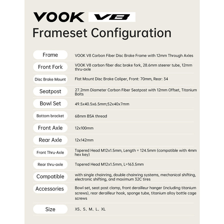 VOOK V8 Carbon Fiber Frame