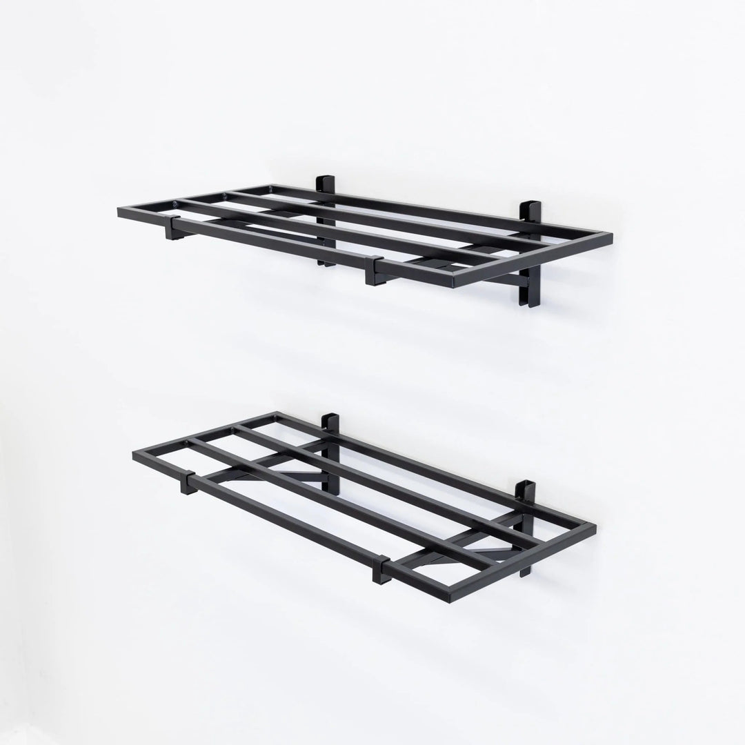 1' x 2' Garage Wall Mount Shelves - 2 Pack | Black