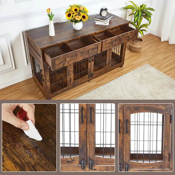 Dog Crate Furniture with Openable Partition