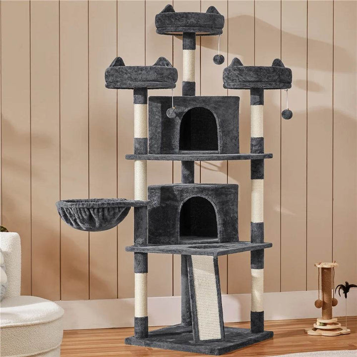 Renwick 69in Large Cat Tree Tower with Condos &amp; Scratching Board - Dark Gray