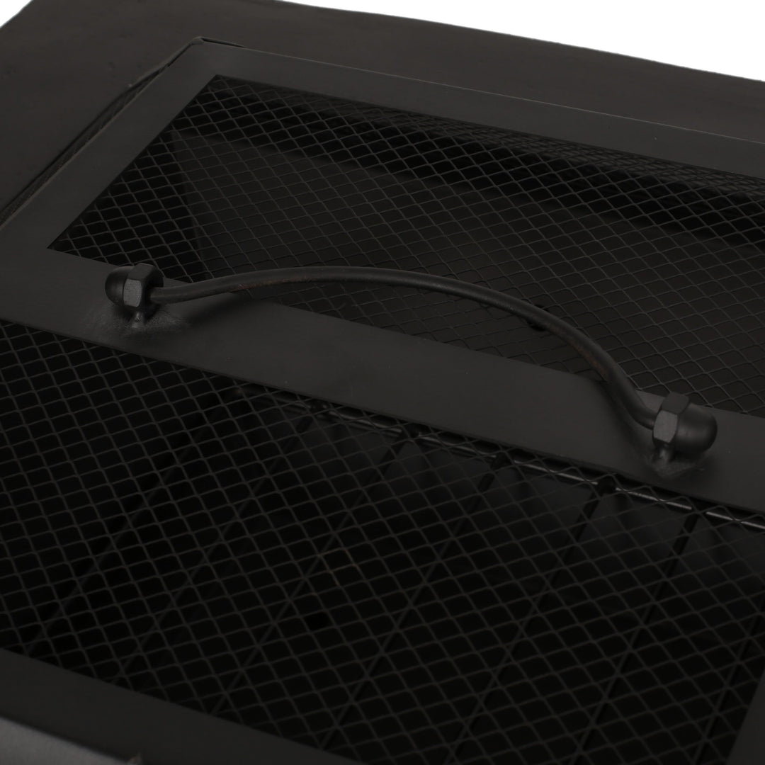 29 Inch Square Wood-Burning Fire Pit for Outdoor Spaces