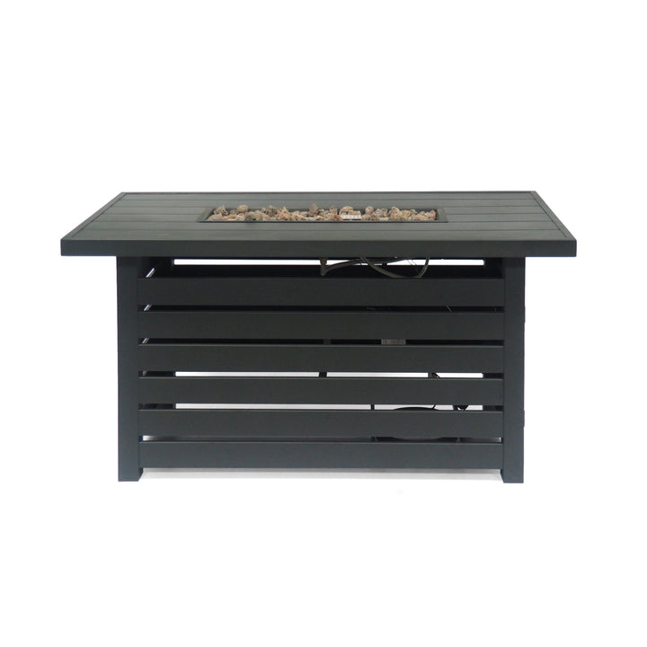 Rectangular Iron Fire Pit - 30,000 BTU - Tank Cover Inside