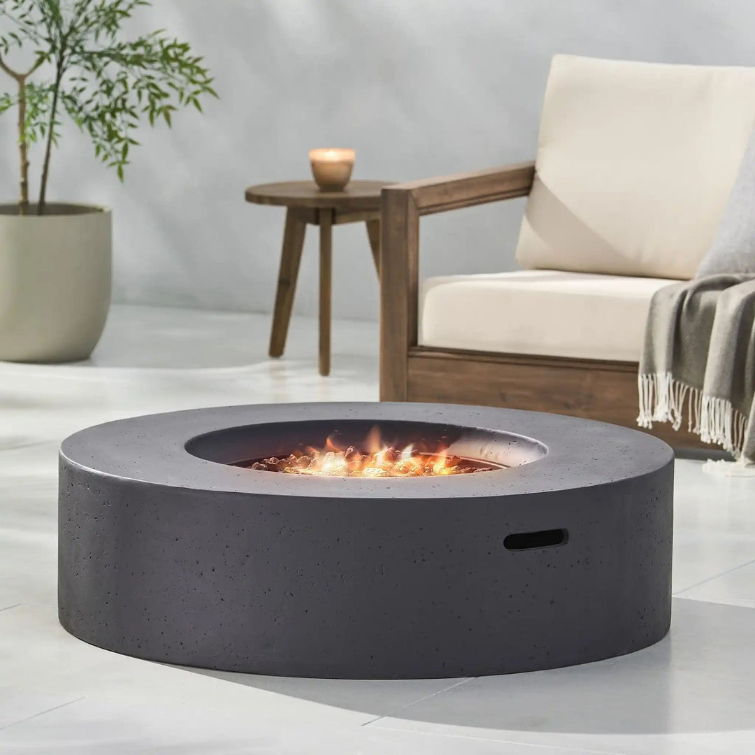 Lightweight Concrete Outdoor Fire Pit - 50,000 BTU