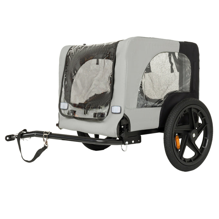 Outdoor Heavy Duty Collapsible Pet Bike Trailer with 16-Inch All-Terrain Wheels