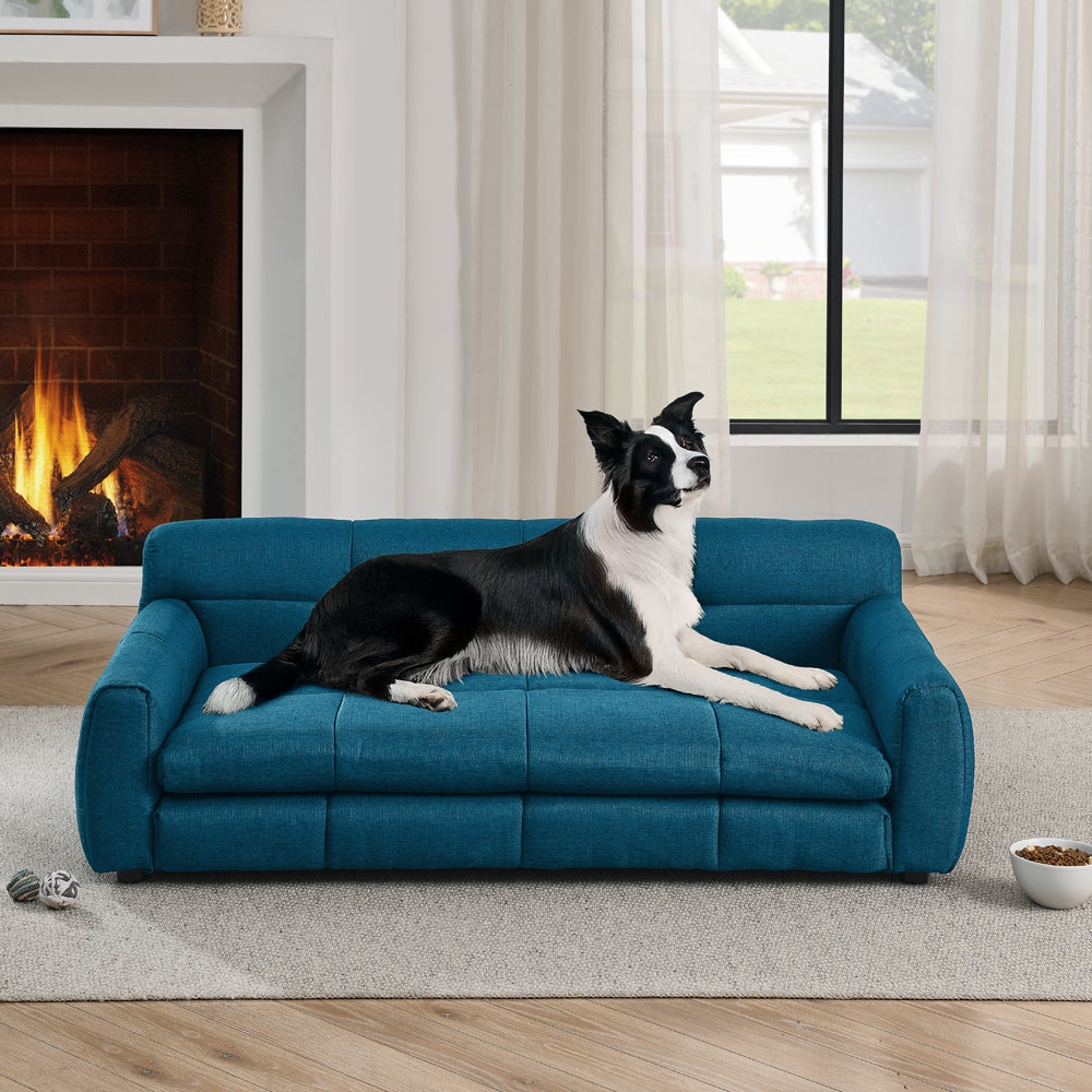 Soft and Comfortable Pet Bed for Big and Oversized Dogs - Dark Blue