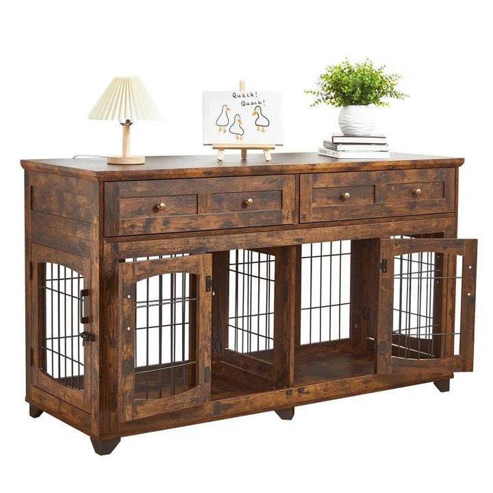 Dog Crate Furniture with Openable Partition
