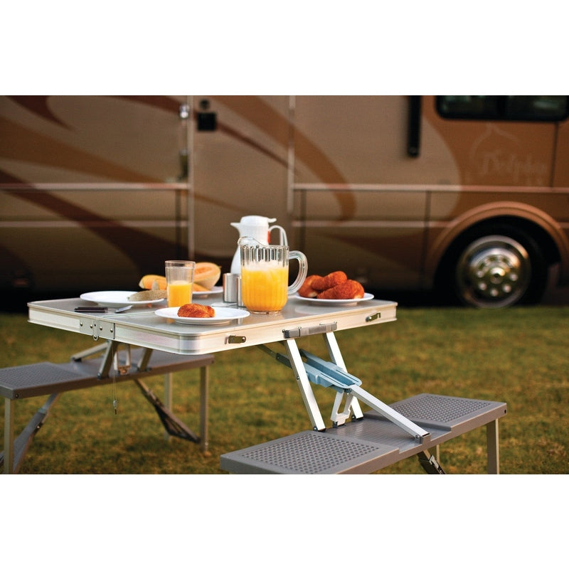 Aluminum Portable Picnic Table with Seats