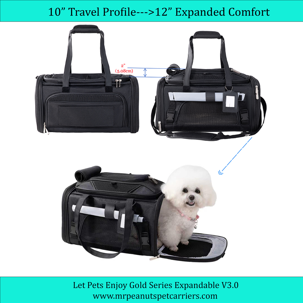 Mr. Peanut's Gold Series Standard Size Airline Compliant Expandable Pet Carrier