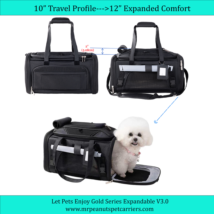 Mr. Peanut's Gold Series Standard Size Airline Compliant Expandable Pet Carrier