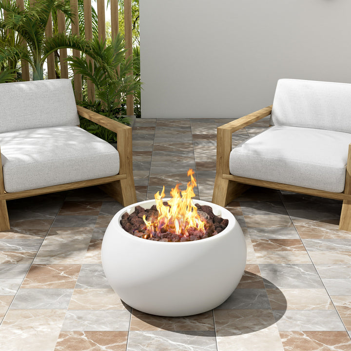 Patio MGO Propane Fire Pit, 40,000 BTU, White