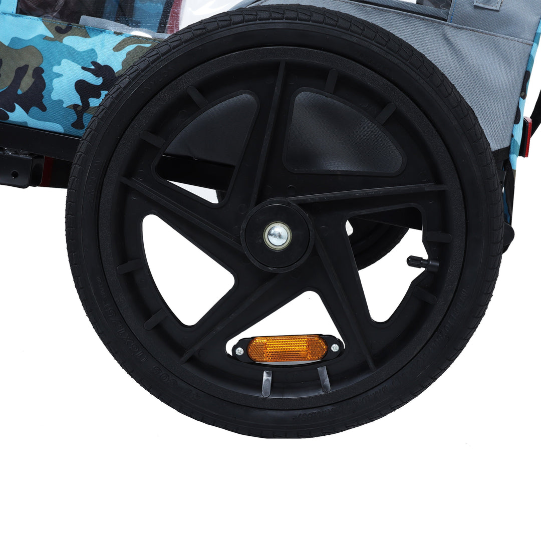 Outdoor Heavy Duty Collapsible Pet Bike Trailer with 16-Inch Wheels