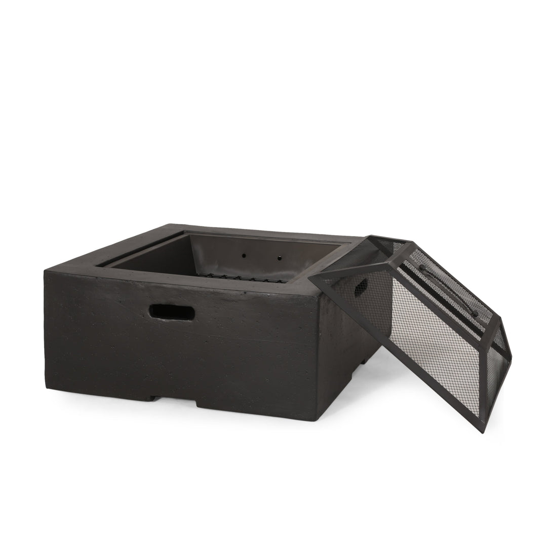 29 Inch Square Wood-Burning Fire Pit for Outdoor Spaces