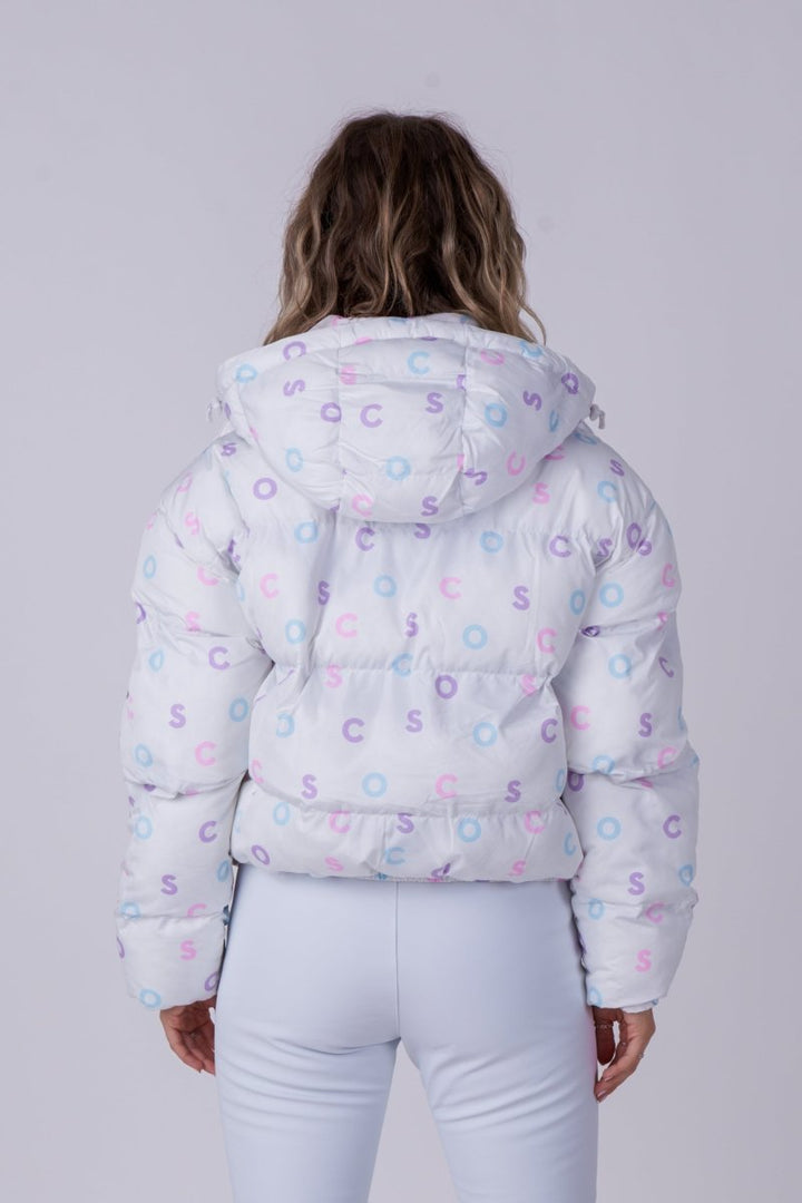 OOSC Clothing Chic Puffer Jacket - White OOSC Print