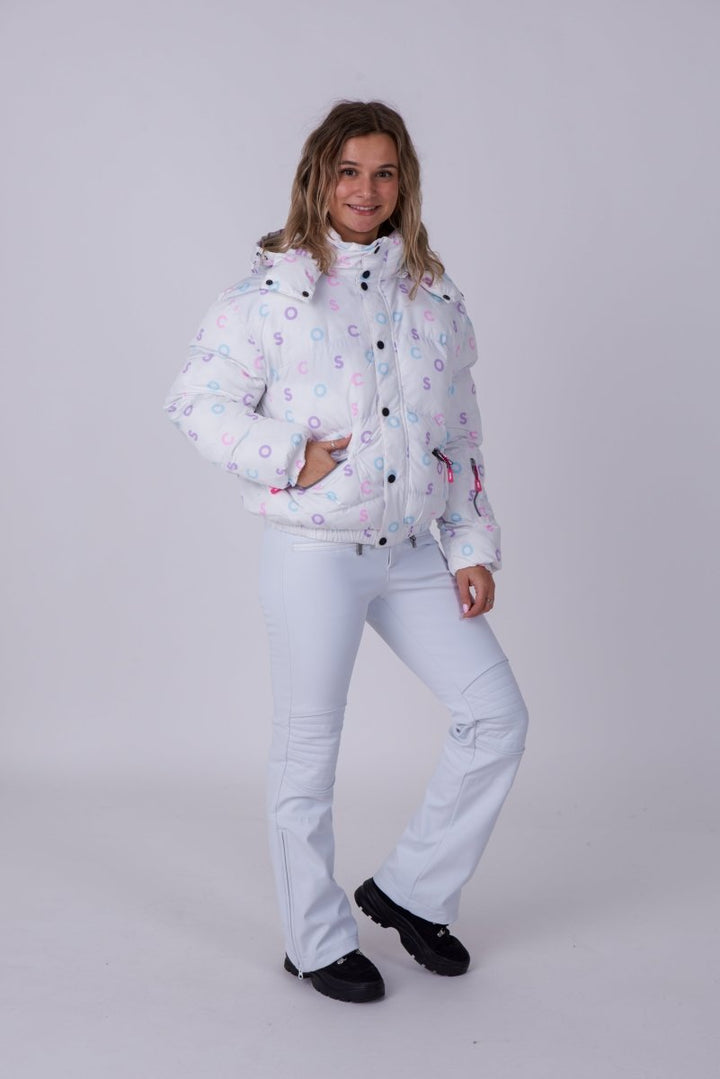 OOSC Clothing Chic Puffer Jacket - White OOSC Print