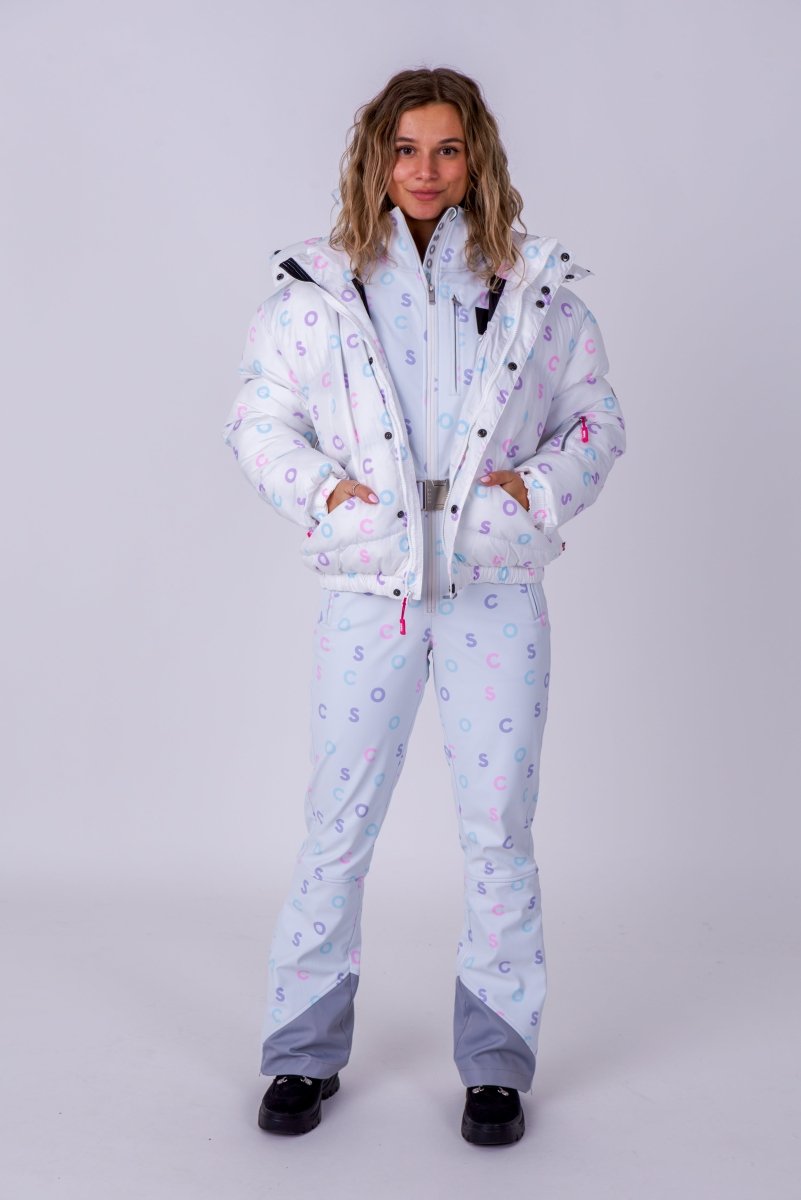 OOSC Clothing Chic Puffer Jacket - White OOSC Print