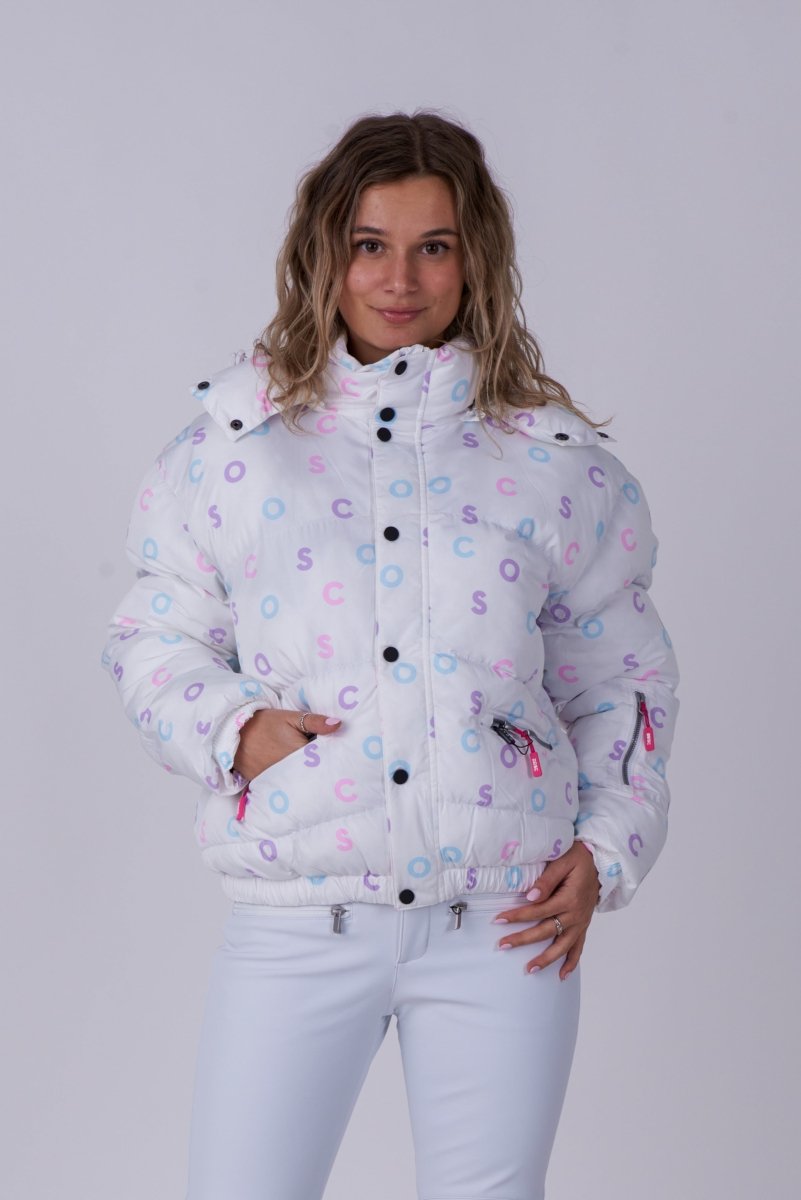 OOSC Clothing Chic Puffer Jacket - White OOSC Print