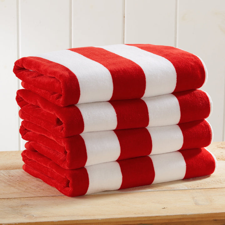Cotton Velour Cabana Beach Towel - Novia Collection