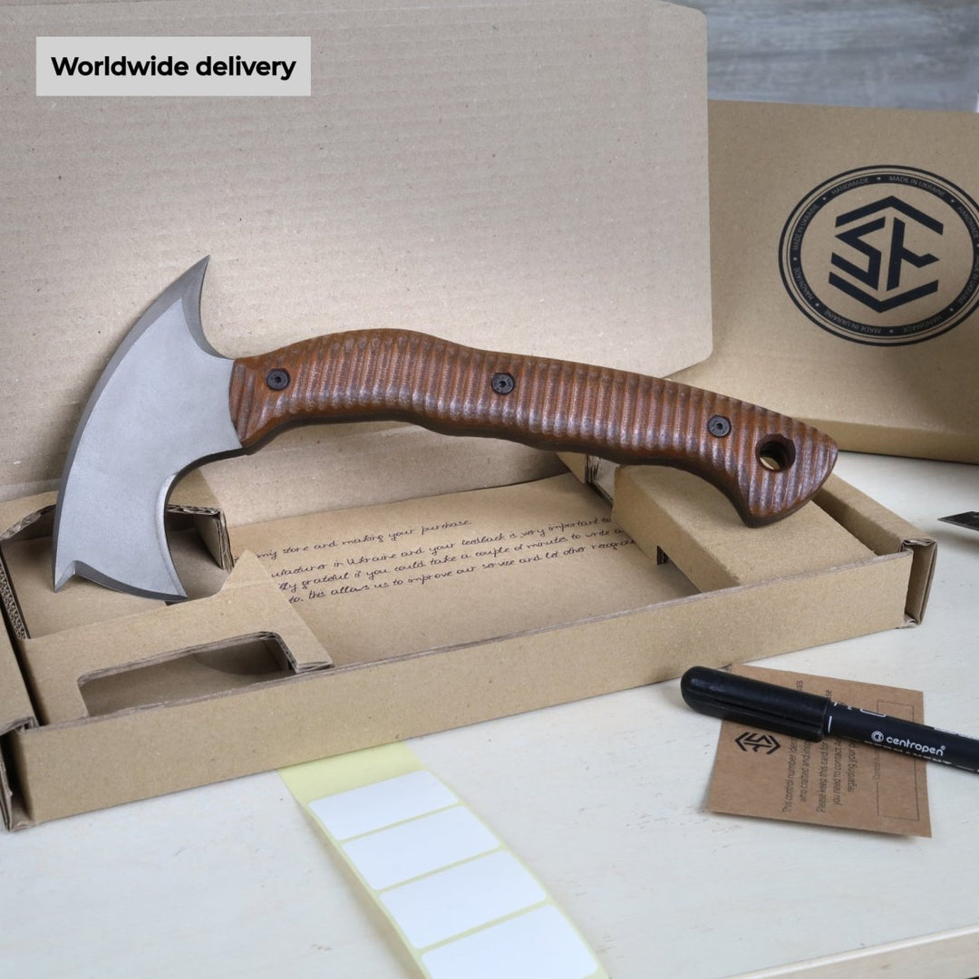 AncientSmithy Compact tactical tomahawk with polymer composite handle
