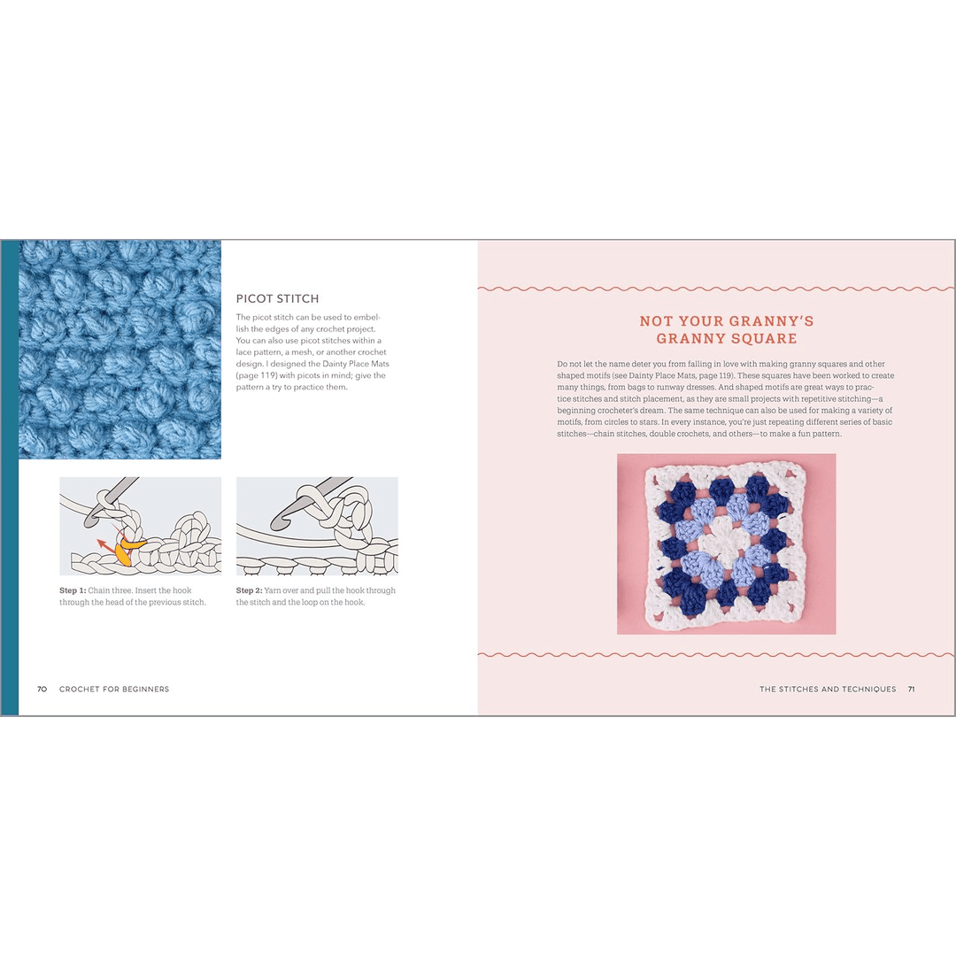 Crochet for Beginners: A Stitch Dictionary with Step-by-Step Illustrations and 10 Easy Projects Spiral Bound