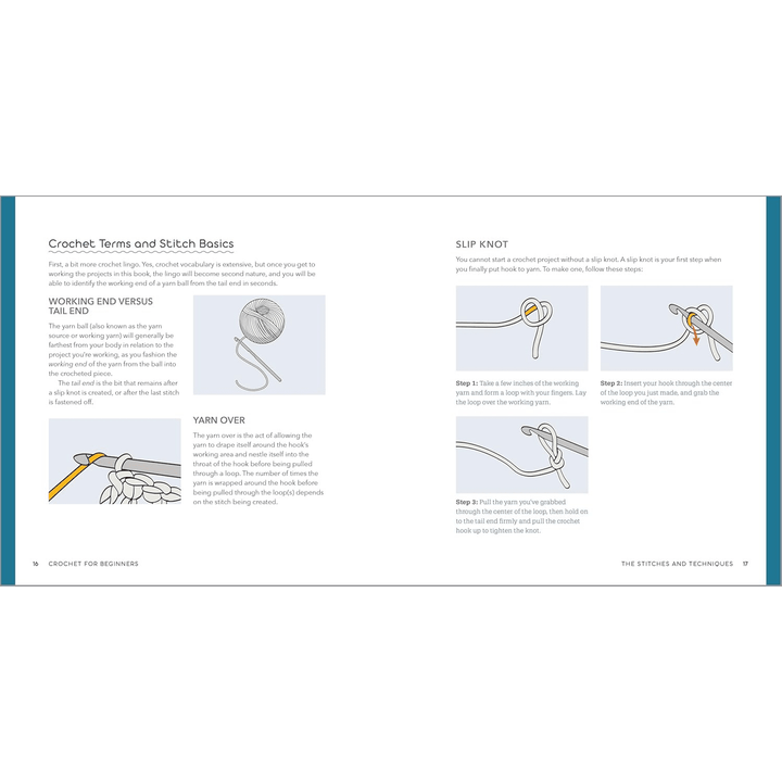 Crochet for Beginners: A Stitch Dictionary with Step-by-Step Illustrations and 10 Easy Projects Spiral Bound