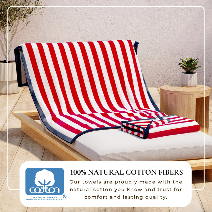 Striped Beach Towel - Oversized Santa Cruz Collection