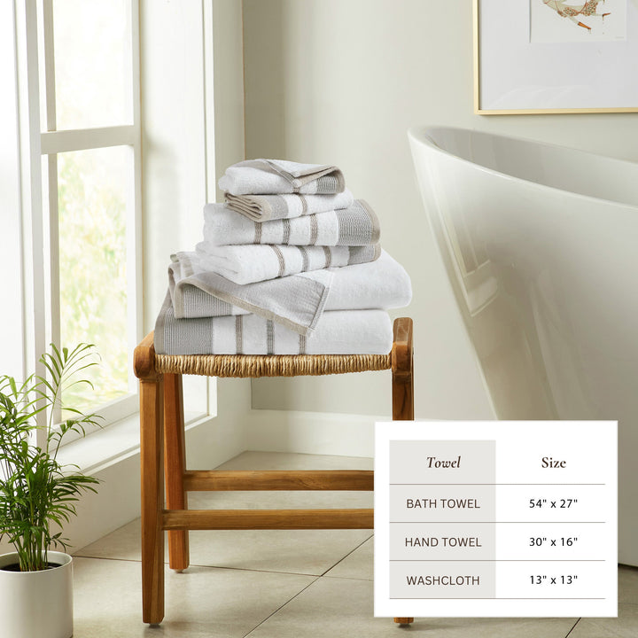 Cotton Stripe Bath Towel Set - Noelle Collection