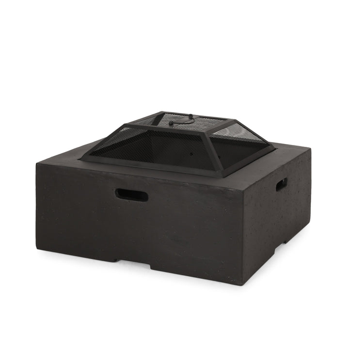 29 Inch Square Wood-Burning Fire Pit for Outdoor Spaces