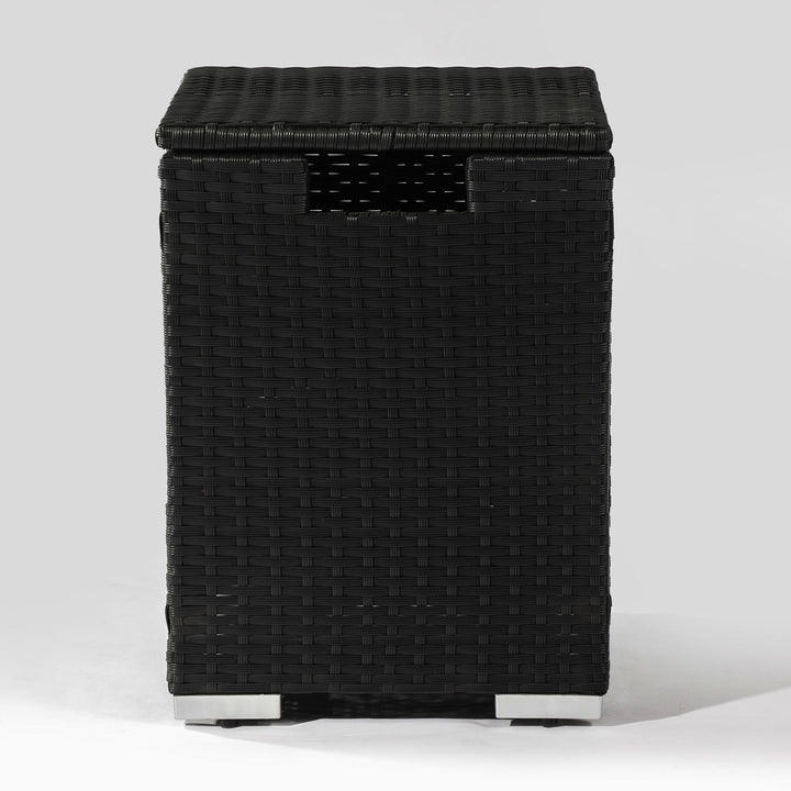 32" Propane Gas Fire Pit Table with Propane Tank Cover - Dark Gray