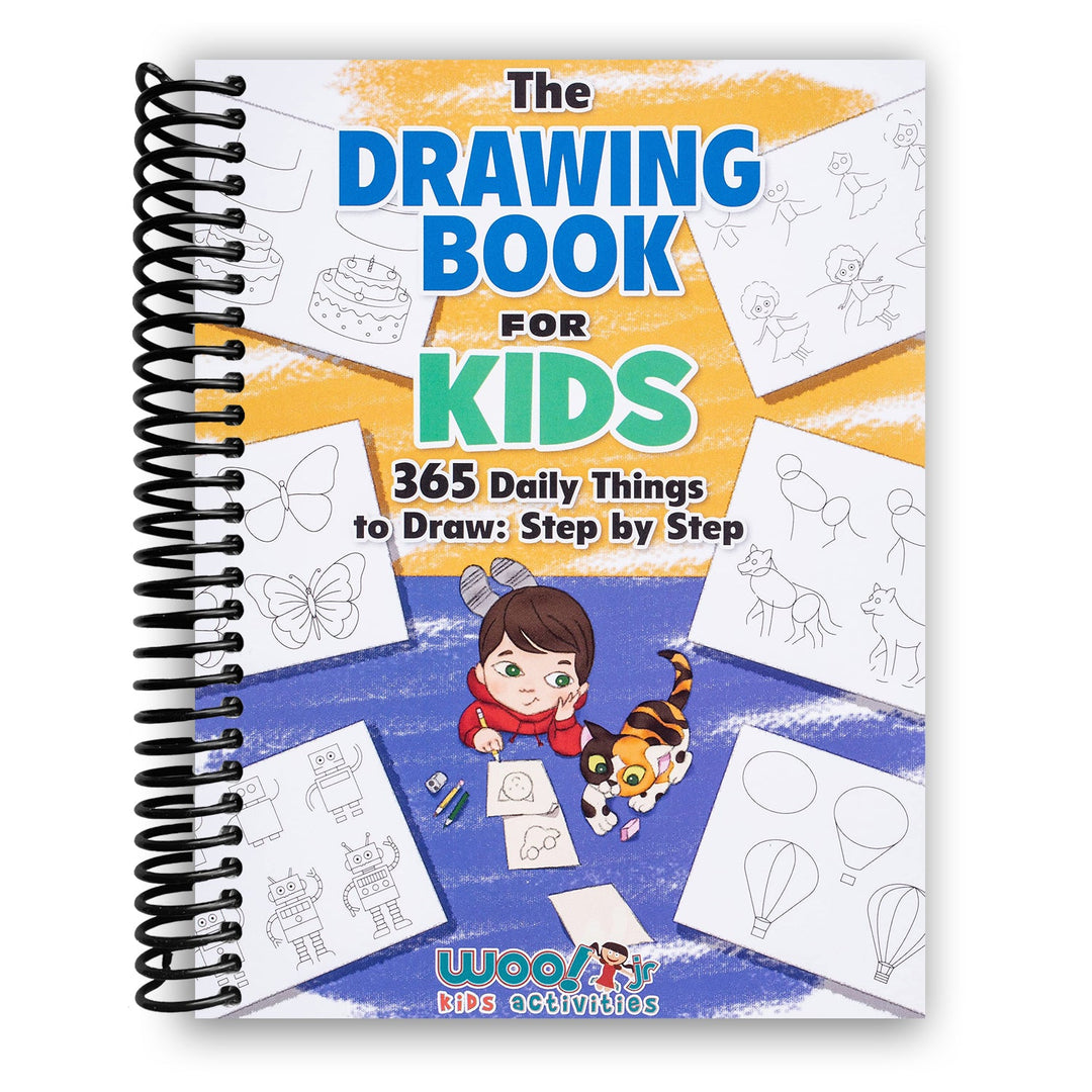 The Drawing Book for Kids: 365 Daily Things to Draw, Step by Step Woo! Jr. Kids Activities Books Spiral Bound