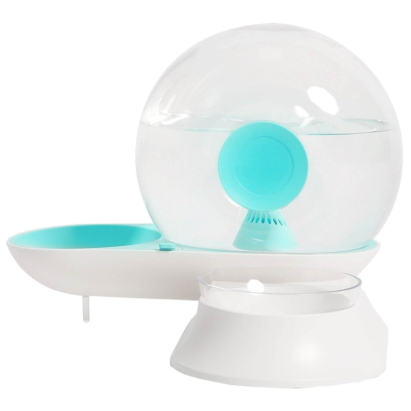 Auto-Myst Automatic Gravity Pet Water Dispenser - 2-in-1 Filtered Water & Food Bowl System with 2.8L Capacity