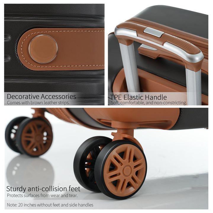 4 Piece Luggage Set Suitcase Set, ABS Hard Shell Lightweight Expandable Travel Luggage with 4 Packing Cubes, TSA Lock, Spinner Wheels for Men Women 16/20/24/28