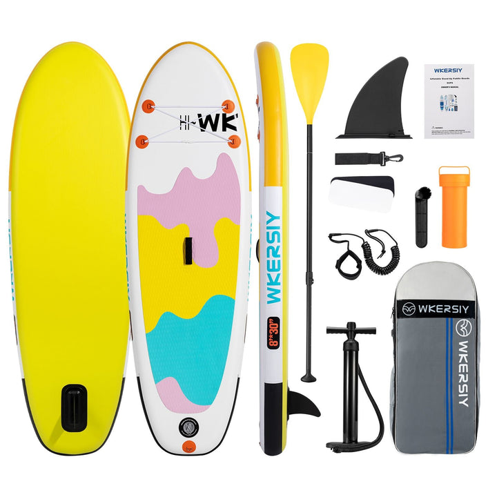 inflatable paddle board 8' Kids Sup including sup paddle, paddleboard backpack, pump, leash