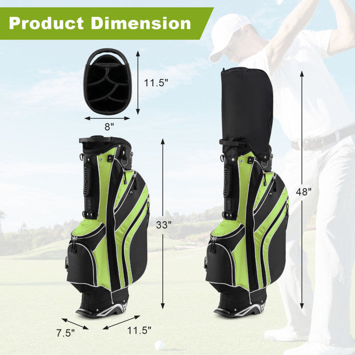 Golf Stand Cart Bag with 6-Way Divider Carry Pockets