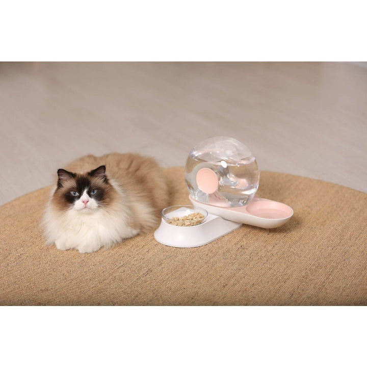 Auto-Myst Automatic Gravity Pet Water Dispenser - 2-in-1 Filtered Water & Food Bowl System with 2.8L Capacity