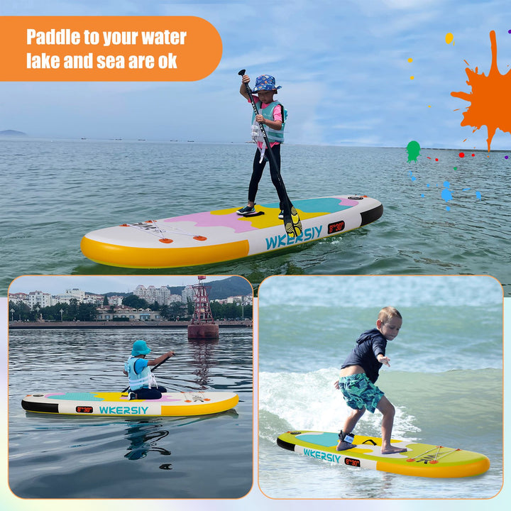 inflatable paddle board 8' Kids Sup including sup paddle, paddleboard backpack, pump, leash