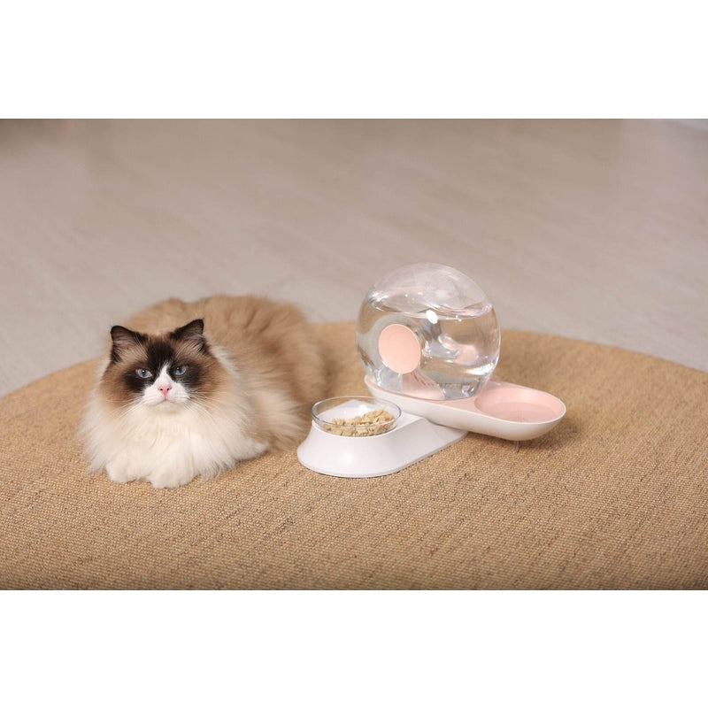 Auto-Myst Automatic Gravity Pet Water Dispenser - 2-in-1 Filtered Water & Food Bowl System with 2.8L Capacity