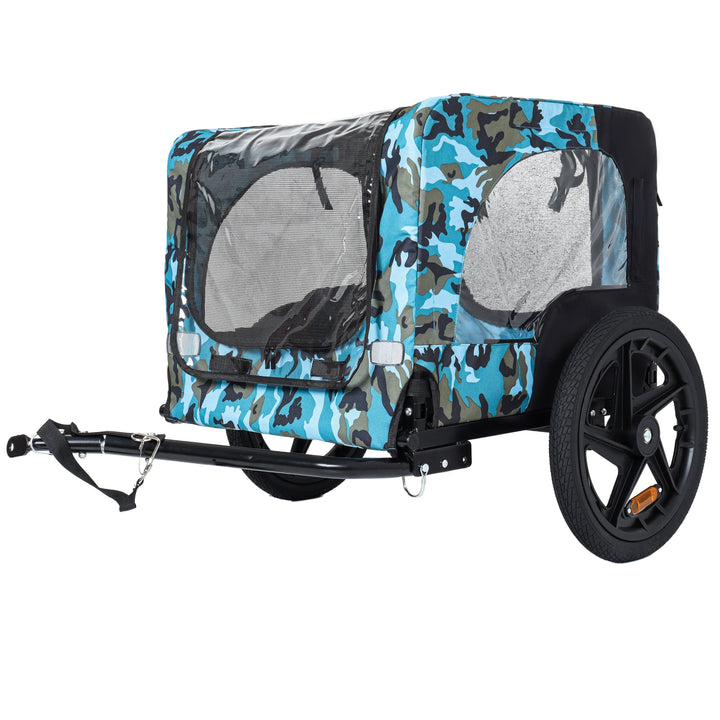Outdoor Heavy Duty Collapsible Pet Bike Trailer with 16-Inch Wheels