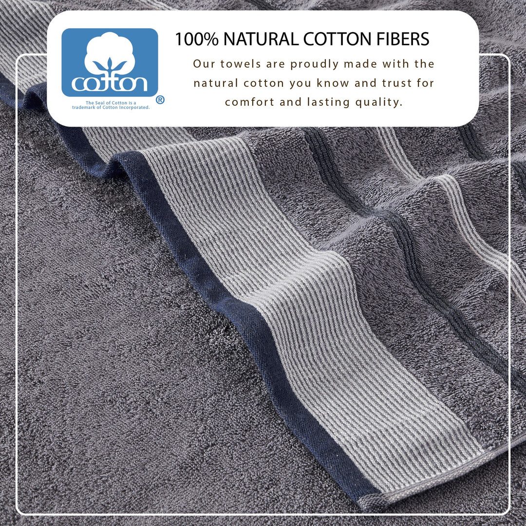 Cotton Stripe Bath Towel Set - Noelle Collection