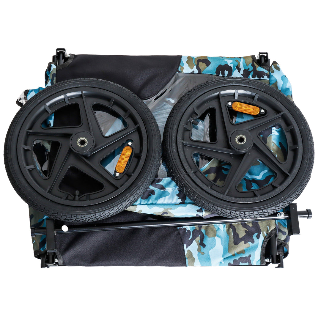 Outdoor Heavy Duty Collapsible Pet Bike Trailer with 16-Inch Wheels