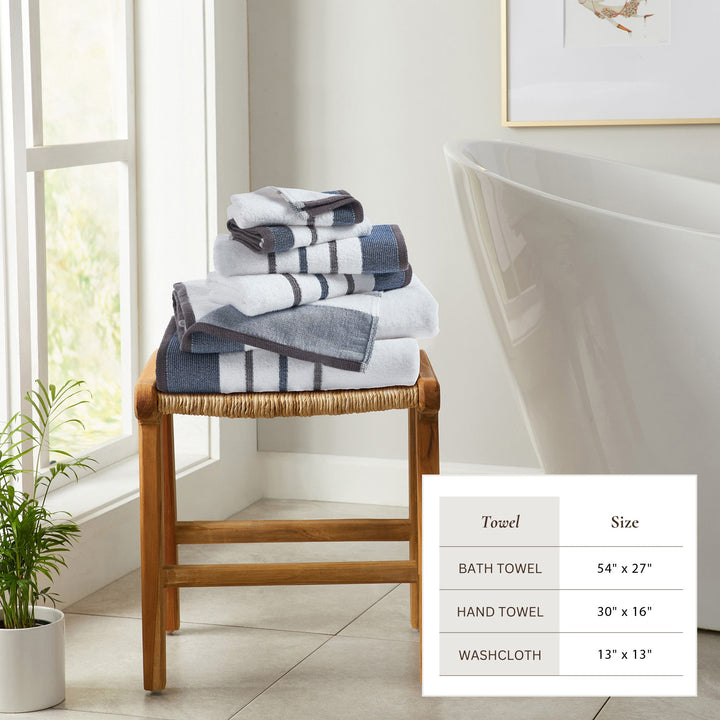 Cotton Stripe Bath Towel Set - Noelle Collection