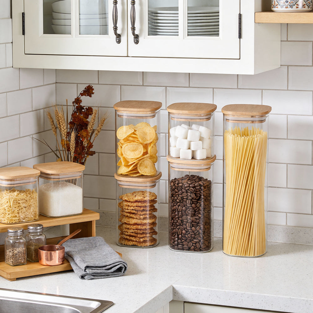 Glass Canister Set & Bamboo Lid