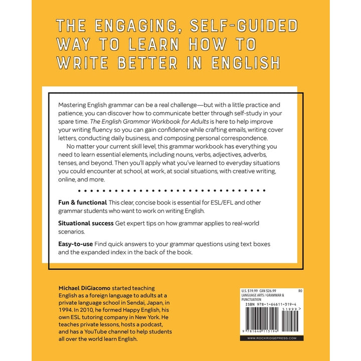The English Grammar Workbook for Adults: A Self-Study Guide to Improve Functional Writing Spiral Bound