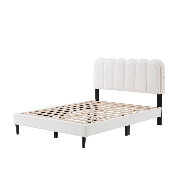 Lambswool Petal Headboard Bed Frame